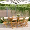 Image de Chaises De Jardin Pliantes Lot De 8 Tissu Et Bois Massif Vidaxl