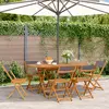 Image de Chaises De Jardin Pliantes Lot De 6 Tissu Et Bois Massif Vidaxl