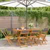 Image de Chaises De Jardin Pliantes Lot De 8 Tissu Et Bois Massif Vidaxl