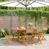 Image de Chaises De Jardin Pliantes Lot De 6 Taupe Tissu Et Bois Massif Vidaxl