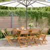 Image de Chaises De Jardin Pliantes Lot De 8 Taupe Tissu Et Bois Massif Vidaxl