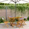 Image de Chaises De Jardin Pliantes Lot De 4 Tissu Et Bois Massif Vidaxl