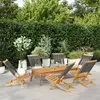 Image de Chaises De Jardin Pliables Lot De 6 Gris Bois D'acacia Massif Vidaxl