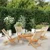 Image de Chaises De Jardin Pliantes Lot De 4 Beige Bois D'acacia Massif Vidaxl