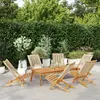 Image de Chaises De Jardin Pliantes Lot De 6 Beige Bois D'acacia Massif Vidaxl