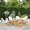 Image de Chaises De Jardin Pliantes Lot De 6 Tissu Et Bois Massif Vidaxl