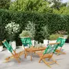 Image de Chaises De Jardin Pliantes Lot De 4 Vert Tissu Et Bois Massif Vidaxl