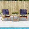 Image de Chaises Pliables De Jardin Lot De 2 Avec Table Bleu Foncé Bois Vidaxl