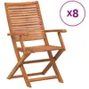 Image de Chaises De Jardin Pliantes Lot De 8 57x66x95 Cm Bois D'acacia Vidaxl