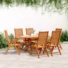 Image de Fauteuils Pliants Inclinables 6 Pcs 56x72x107 Cm Bois D'acacia Vidaxl
