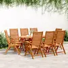 Image de Fauteuils Pliants Inclinables 8 Pcs 56x72x107 Cm Bois D'acacia Vidaxl
