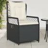 Image de Chaises Inclinables De Jardin Lot De 2 Noir Résine Tressée Vidaxl