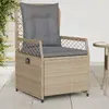 Image de Chaises Inclinables De Jardin Lot De 2 Beige Résine Tressée Vidaxl