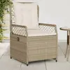 Image de Chaises Inclinables De Jardin Lot De 2 Beige Résine Tressée Vidaxl