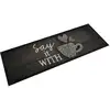 Image de Tapis De Cuisine Lavable Imprimé Tasse Noir 60x180 Cm Velours Vidaxl