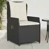 Image de Chaises Inclinables De Jardin Lot De 2 Noir Résine Tressée Vidaxl