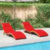 Image de Chaises Longues Avec Coussins Lot De 2 Rouge Bois Massif Acacia Vidaxl