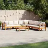 Image de vidaXL Salon de jardin avec coussins 6 pcs bois dacacia solide ensemble de canapés dextérieur canapé modulable canapé 3214854