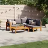 Image de vidaXL Salon de jardin avec coussins 4 pcs bois dacacia massif ensemble de canapés dextérieur canapé modulable canapé 3214870