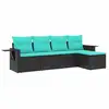 Image de Vidaxl salon de jardin 5 pcs avec coussins noir résine tressée