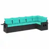 Image de Vidaxl salon de jardin 6 pcs avec coussins noir résine tressée
