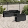 Image de Salon De Jardin 7 Pcs Avec Coussins Noir Résine Tressée Vidaxl