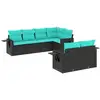 Image de Vidaxl salon de jardin 7 pcs avec coussins noir résine tressée