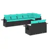 Image de Vidaxl salon de jardin 8 pcs avec coussins noir résine tressée
