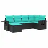 Image de Vidaxl salon de jardin 6 pcs avec coussins noir résine tressée