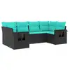 Image de Vidaxl salon de jardin 6 pcs avec coussins noir résine tressée