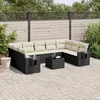 Image de vidaXL Salon de jardin 10 pcs avec coussins noir résine tressée 3220605
