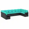 Image de Vidaxl salon de jardin 10 pcs avec coussins noir résine tressée