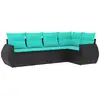 Image de Vidaxl salon de jardin 5 pcs avec coussins noir résine tressée