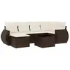 Image de Salon De Jardin Avec Coussins 7 Pcs Marron Résine Tressée Vidaxl