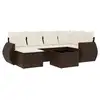 Image de Salon de jardin avec coussins 7 pcs marron résine tressée