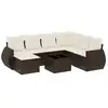 Image de Vidaxl salon de jardin 8 pcs avec coussins marron résine tressée