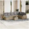 Image de Vidaxl salon de jardin avec coussins 9 pcs beige résine tressée