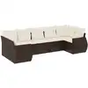 Image de Vidaxl salon de jardin avec coussins 7 pcs marron résine tressée