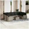Image de Vidaxl salon de jardin avec coussins 10 pcs gris clair résine tressée