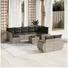 Image de Vidaxl salon de jardin avec coussins 10 pcs gris clair résine tressée