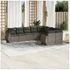 Image de Vidaxl salon de jardin 9 pcs avec coussins gris résine tressée