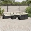 Image de Vidaxl salon de jardin 10 pcs avec coussins noir résine tressée