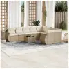 Image de Vidaxl salon de jardin avec coussins 10 pcs beige résine tressée