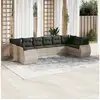 Image de Salon de jardin avec coussins 10 pcs gris clair résine tressée