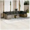 Image de Salon de jardin 11 pcs avec coussins gris résine tressée