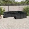 Image de Vidaxl salon de jardin 10 pcs avec coussins noir résine tressée