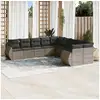 Image de Salon de jardin avec coussins 10 pcs gris résine tressée