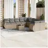 Image de Vidaxl salon de jardin 11 pcs avec coussins beige résine tressée