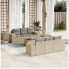 Image de Vidaxl salon de jardin avec coussins 7 pcs beige résine tressée