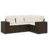 Image de Vidaxl salon de jardin 4 pcs avec coussins marron résine tressée